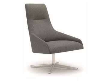 ALYA BU1520 - Upholstered armchair with 4-spoke base high-back by Andreu World - view 2